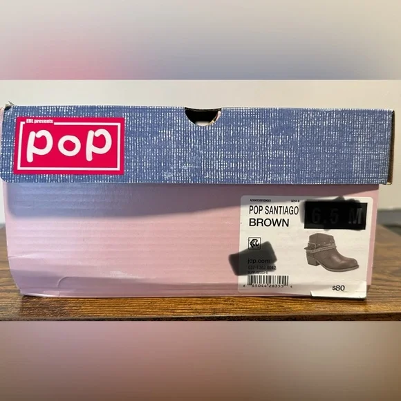 Pop Womens Brown Santiago Block Heel Booties NWT Various Sizes - Picture 2 of 9